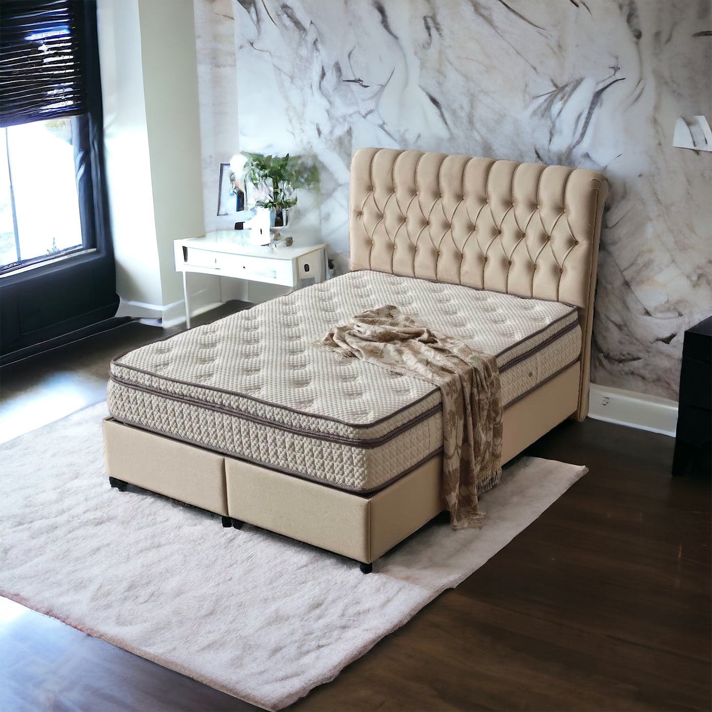 Ivory deals ottoman bed