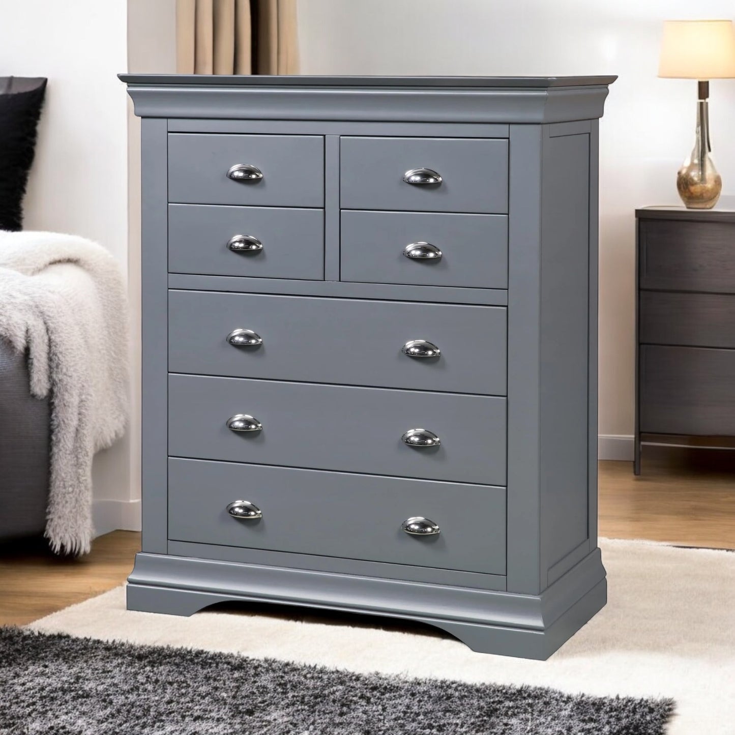 Mabel Seven Drawer Chest - Dark Grey