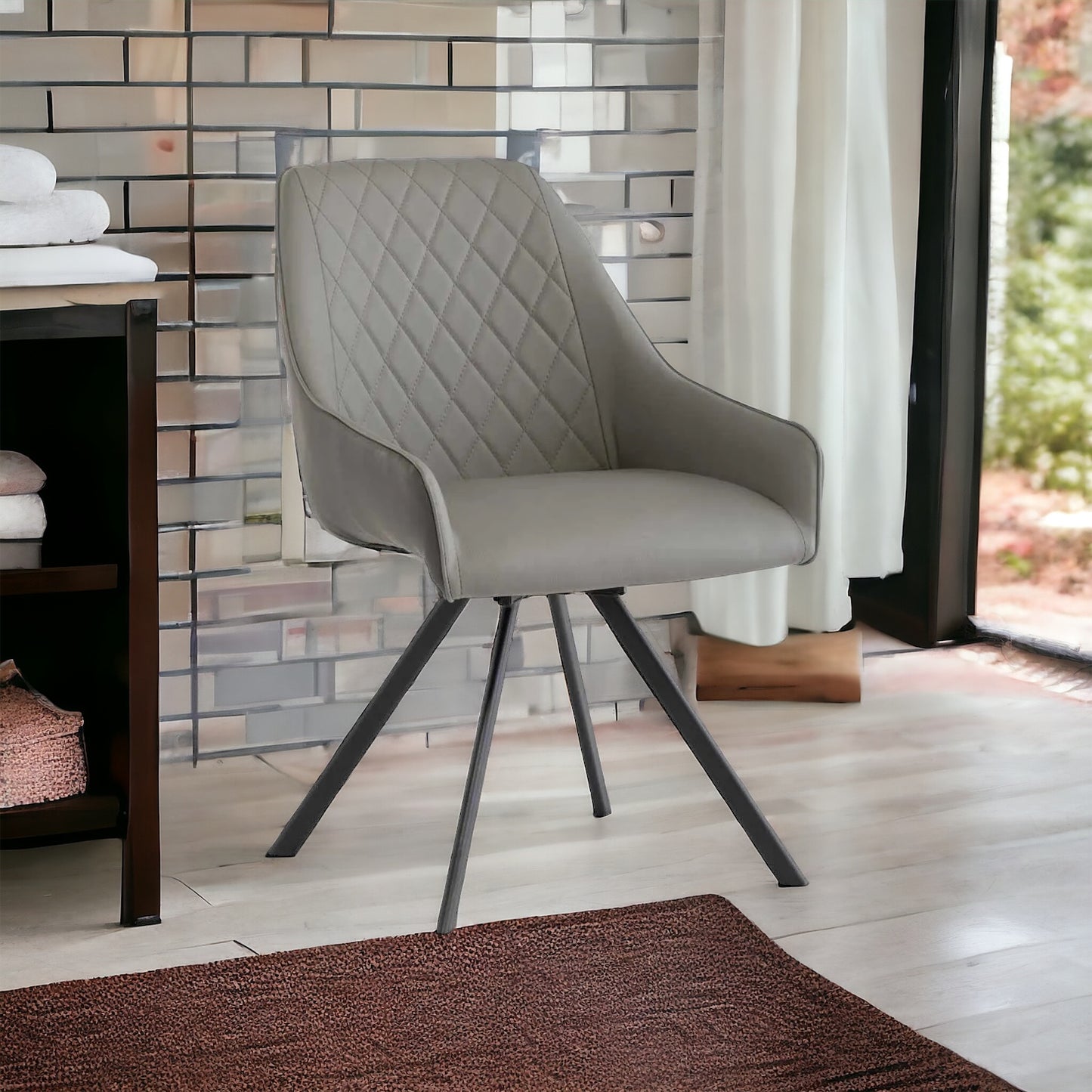 Seville Swivel Dining Chair - Two Tone Grey