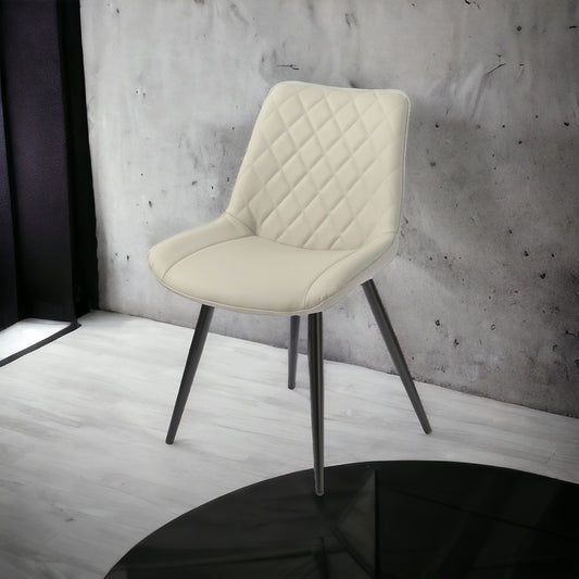 Solero Dining Chair - Stone (Black Leg)