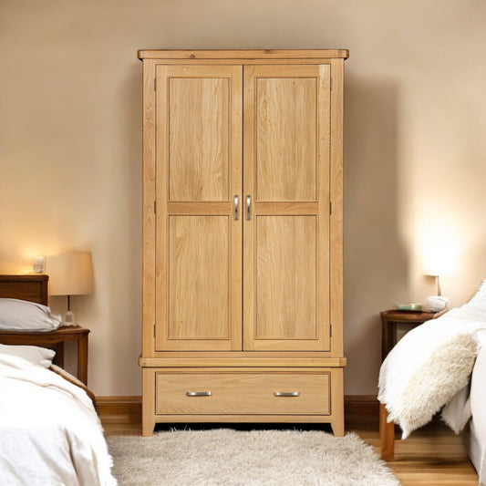 Sligo Chunky Oak Wardrobe