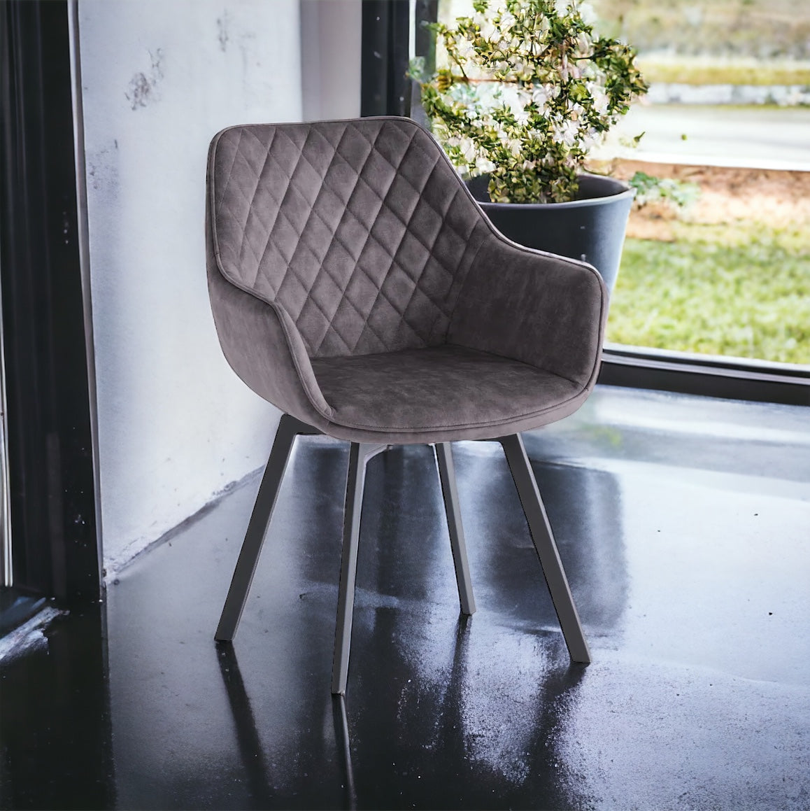 Willow Swivel Dining Chair - Graphite