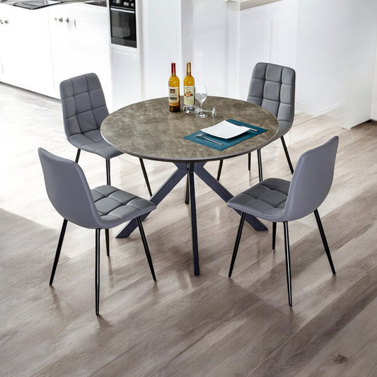 Erik Round Dining Set - Grey