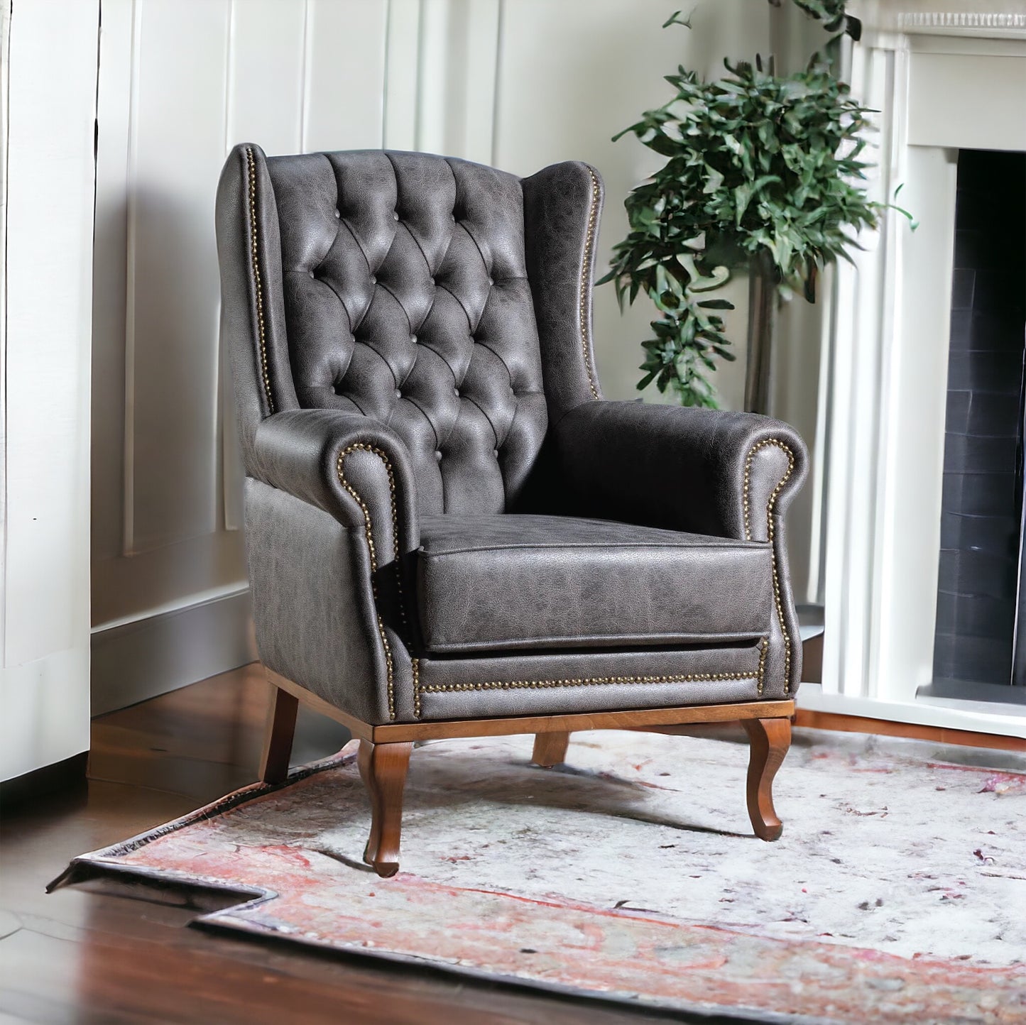Quinn Fireside Chair - Grey