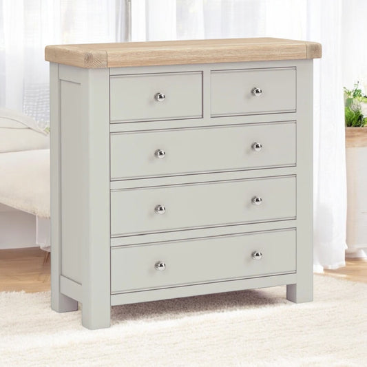 Toronto Five Drawer Chest - Grey & Oak