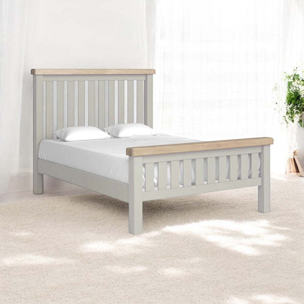 Toronto Bed Frame - Grey & Oak (3x Size Options)