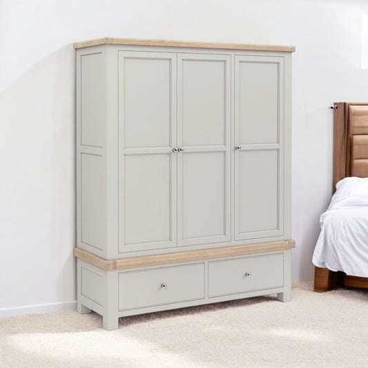 Toronto Triple Wardrobe - Grey & Oak