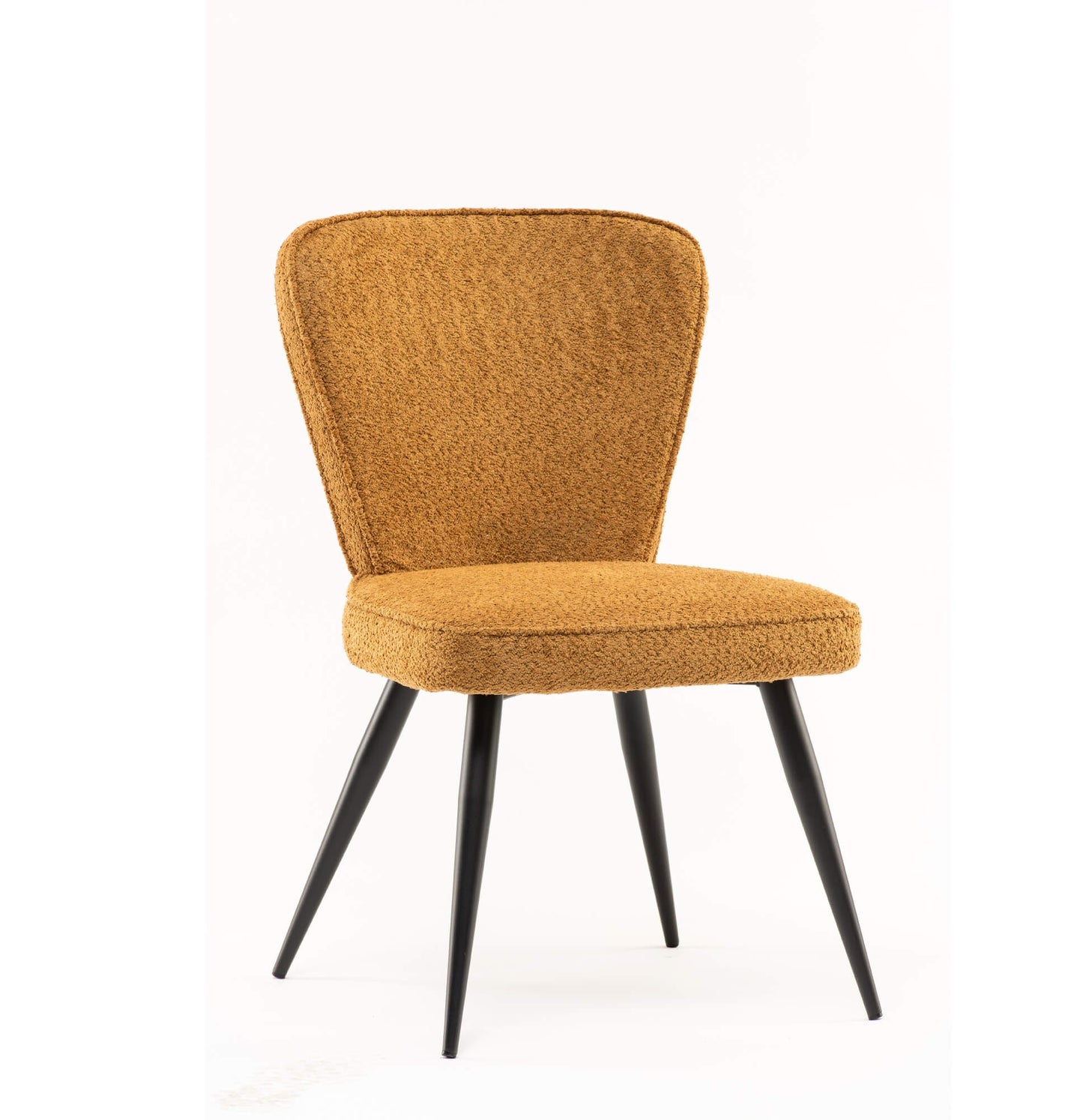 Flavia Dining Chair - Mustard Boucle