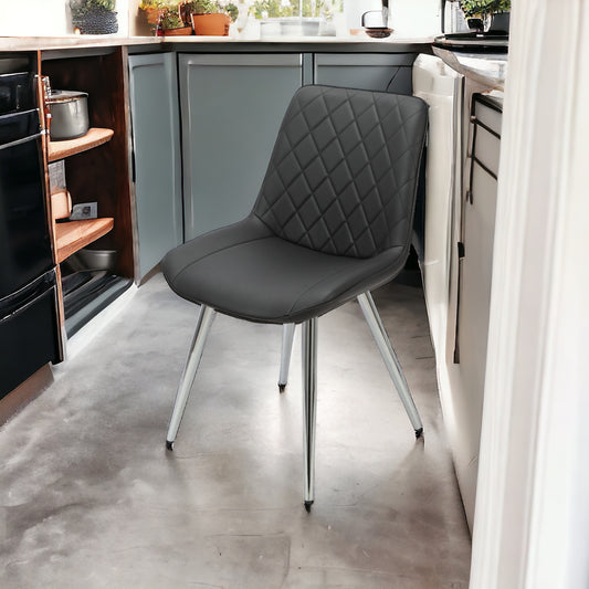 Solero Dining Chair - Black (Chrome Leg)