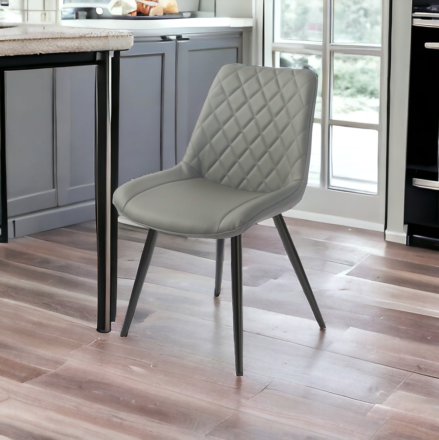 Solero Dining Chair - Grey (Black Leg)