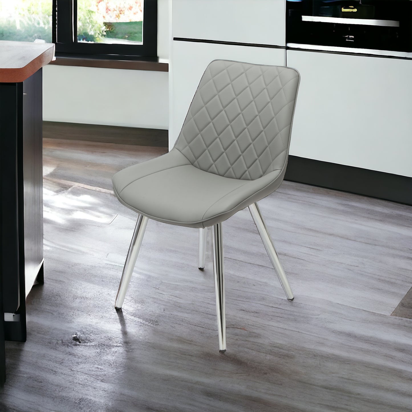 Solero Dining Chair - Grey (Chrome Leg)