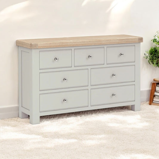 Toronto Seven Drawer Chest - Grey & Oak