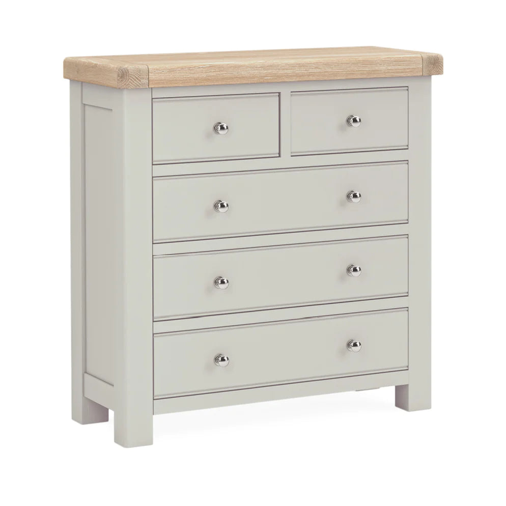 Toronto Five Drawer Chest - Grey & Oak