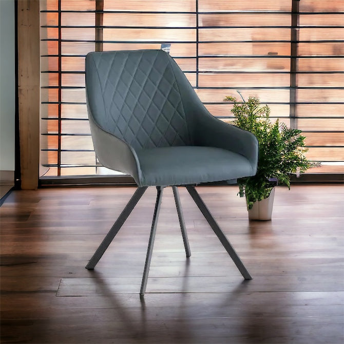 Seville Swivel Dining Chair - Two Tone Blue