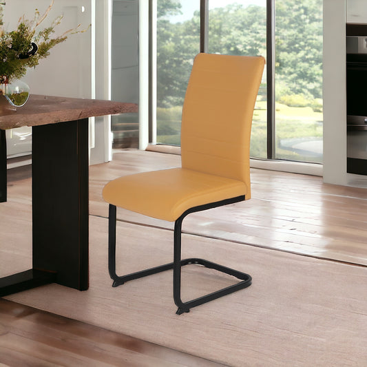 Layla Dining Chair - Mustard (Black Leg)