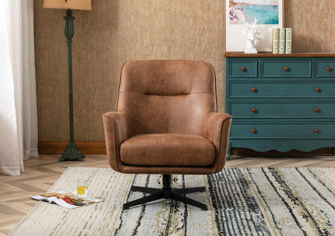 Felicia Swivel Chair - Tan