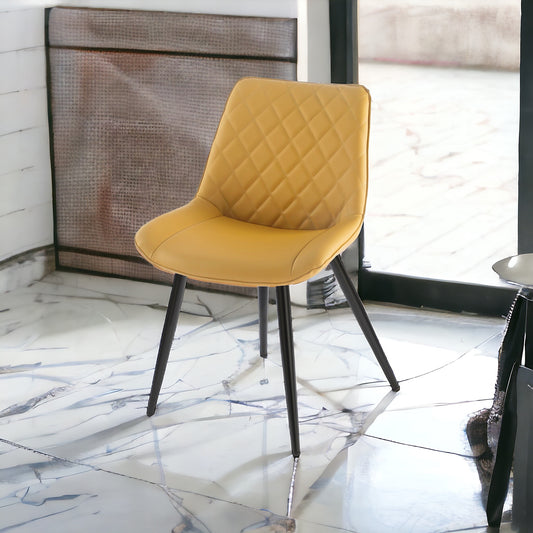 Solero Dining Chair - Mustard (Black Leg)