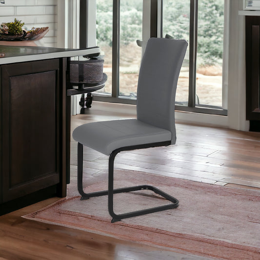 Layla Dining Chair - Grey (Black Leg)