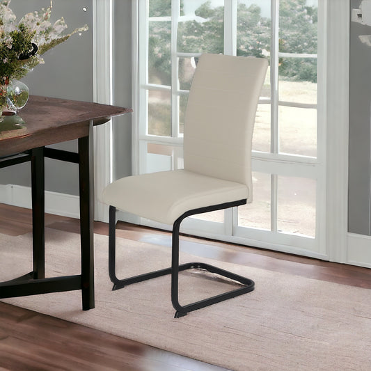 Layla Dining Chair - Stone (Black Leg)