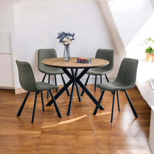 Erik Round Dining Set - Oak