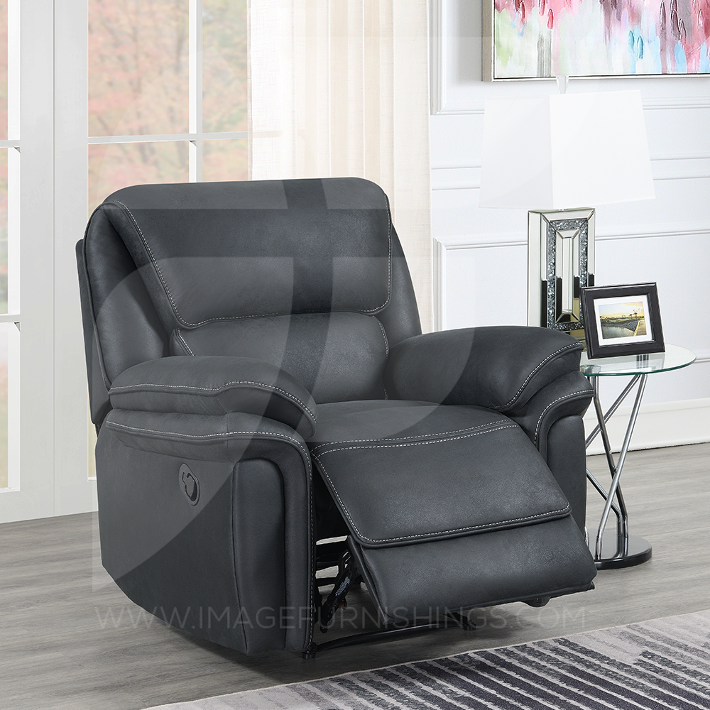 Preston black faux on sale leather recliner